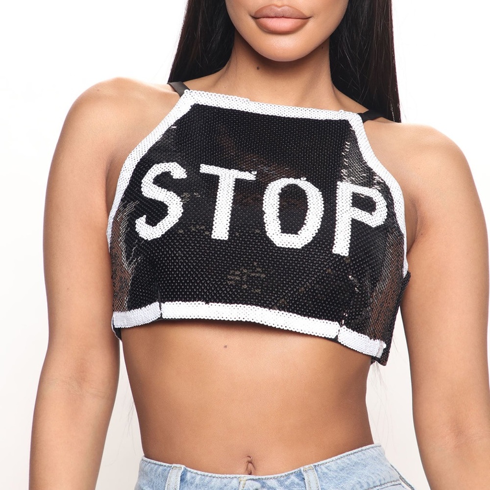 STOP sequin top new